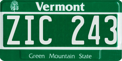 VT license plate ZIC243