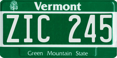 VT license plate ZIC245