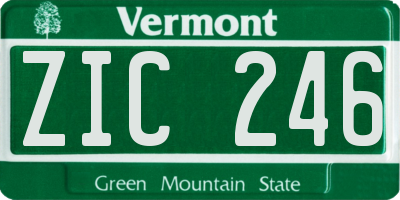 VT license plate ZIC246