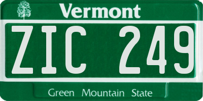 VT license plate ZIC249