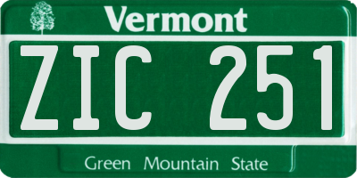 VT license plate ZIC251