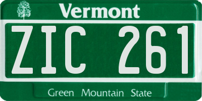 VT license plate ZIC261