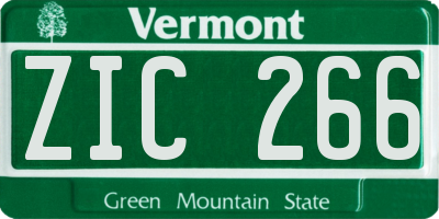 VT license plate ZIC266