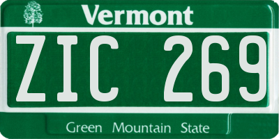 VT license plate ZIC269