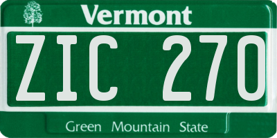 VT license plate ZIC270