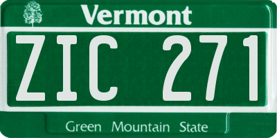 VT license plate ZIC271