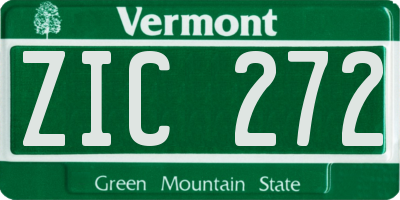 VT license plate ZIC272