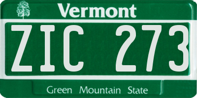 VT license plate ZIC273