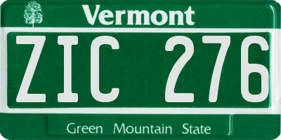 VT license plate ZIC276