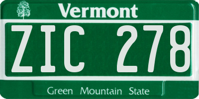 VT license plate ZIC278