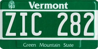 VT license plate ZIC282