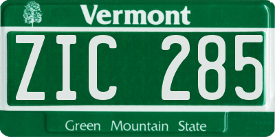 VT license plate ZIC285