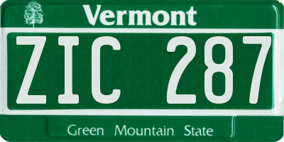 VT license plate ZIC287