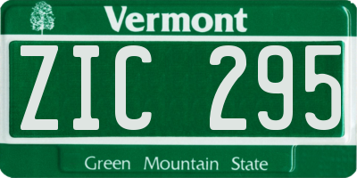 VT license plate ZIC295