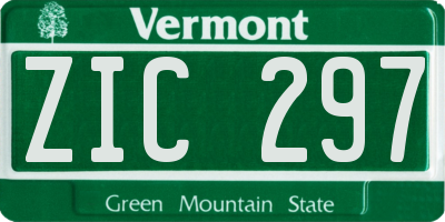 VT license plate ZIC297