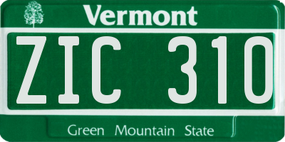 VT license plate ZIC310