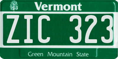 VT license plate ZIC323