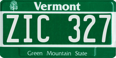 VT license plate ZIC327