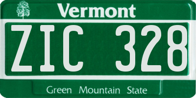 VT license plate ZIC328