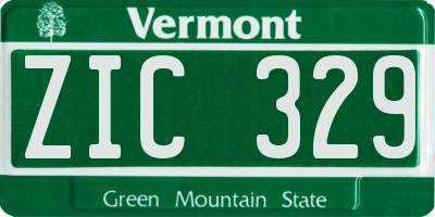 VT license plate ZIC329