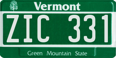 VT license plate ZIC331