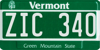 VT license plate ZIC340