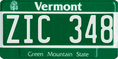 VT license plate ZIC348