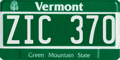 VT license plate ZIC370