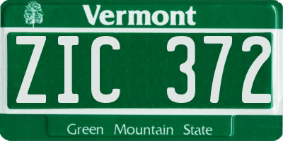 VT license plate ZIC372