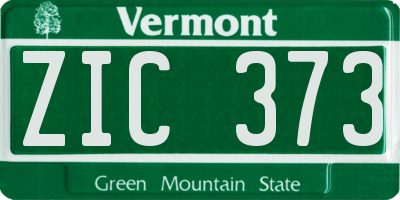 VT license plate ZIC373