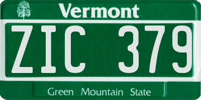VT license plate ZIC379