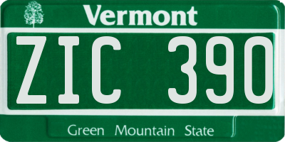 VT license plate ZIC390
