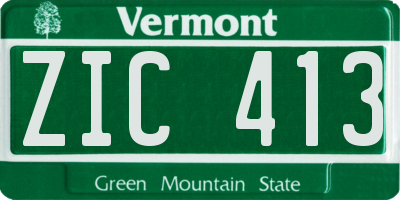 VT license plate ZIC413