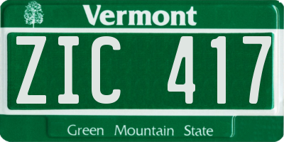 VT license plate ZIC417