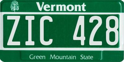 VT license plate ZIC428