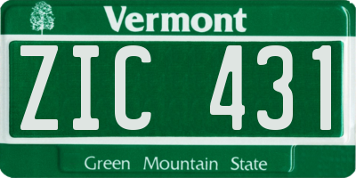 VT license plate ZIC431