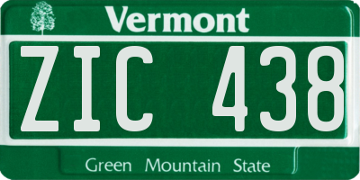 VT license plate ZIC438