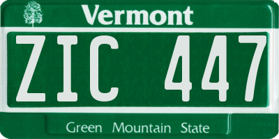 VT license plate ZIC447