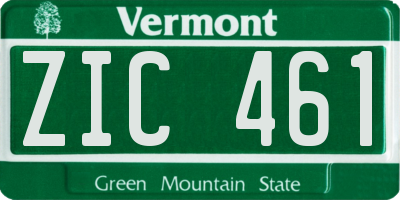 VT license plate ZIC461
