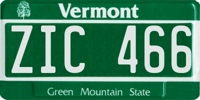 VT license plate ZIC466