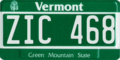 VT license plate ZIC468
