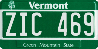 VT license plate ZIC469