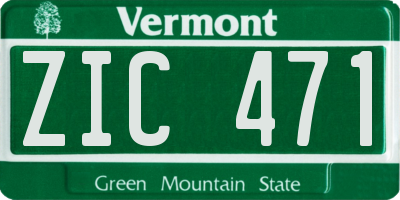 VT license plate ZIC471