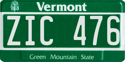 VT license plate ZIC476