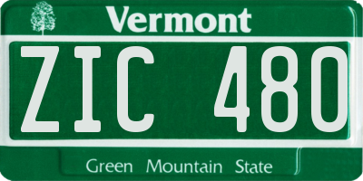 VT license plate ZIC480