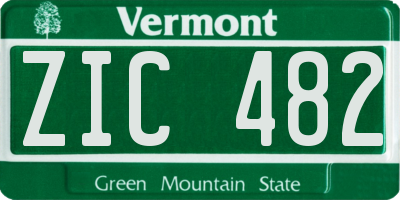 VT license plate ZIC482