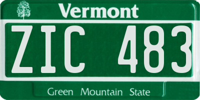 VT license plate ZIC483