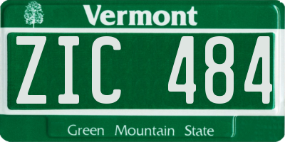VT license plate ZIC484