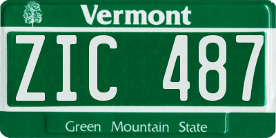 VT license plate ZIC487