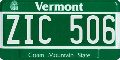 VT license plate ZIC506